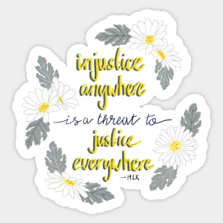 Martin Luther King quote, yellow and grey Sticker